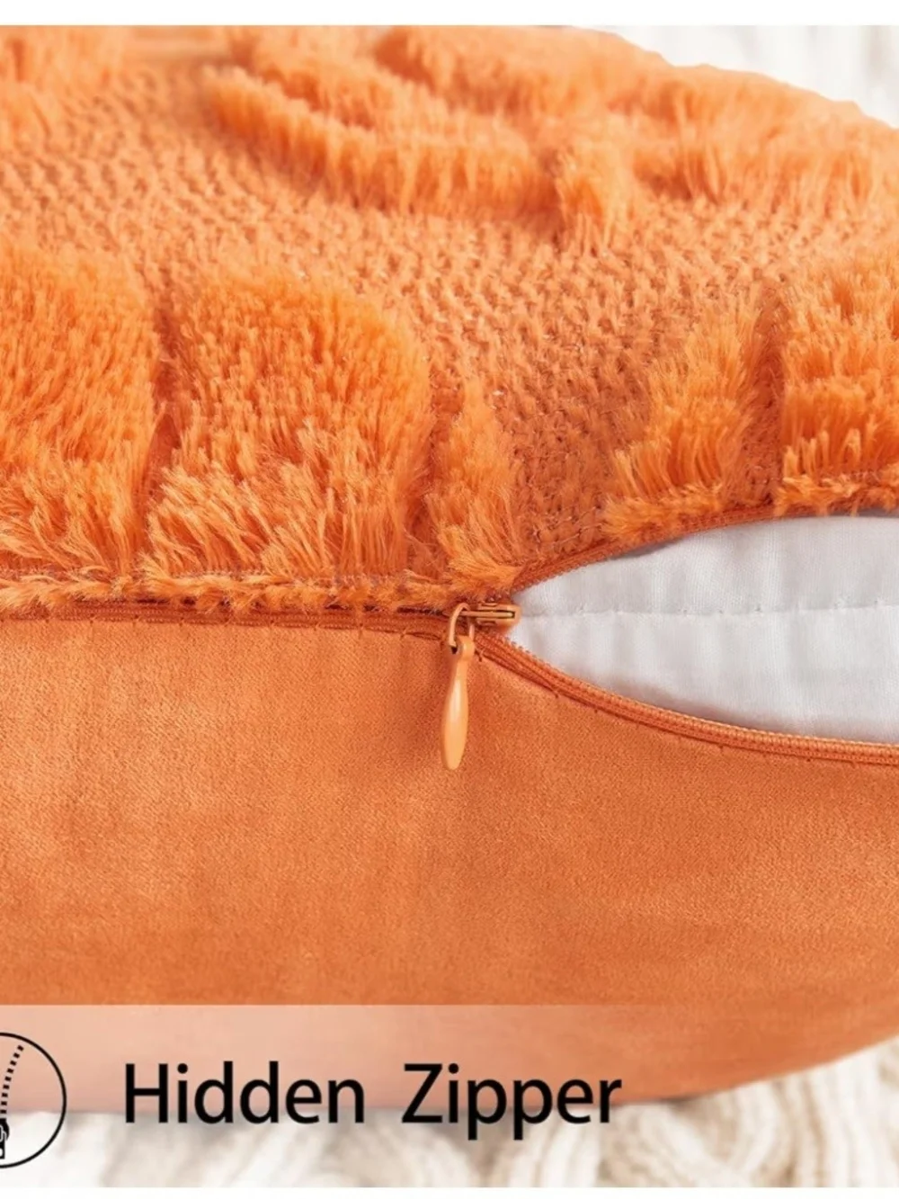 Textured Pumpkin Plush Throw Pillow - Orange. Set of 2. NWT.